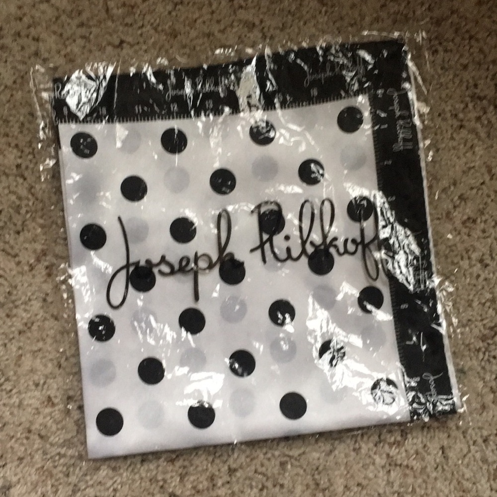 NWOT Black and White Polka Dot Scarf